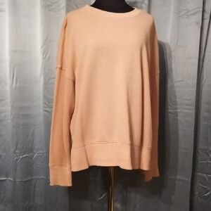 Time and Tru Women's Crew Neck Sweater - Soft Peach